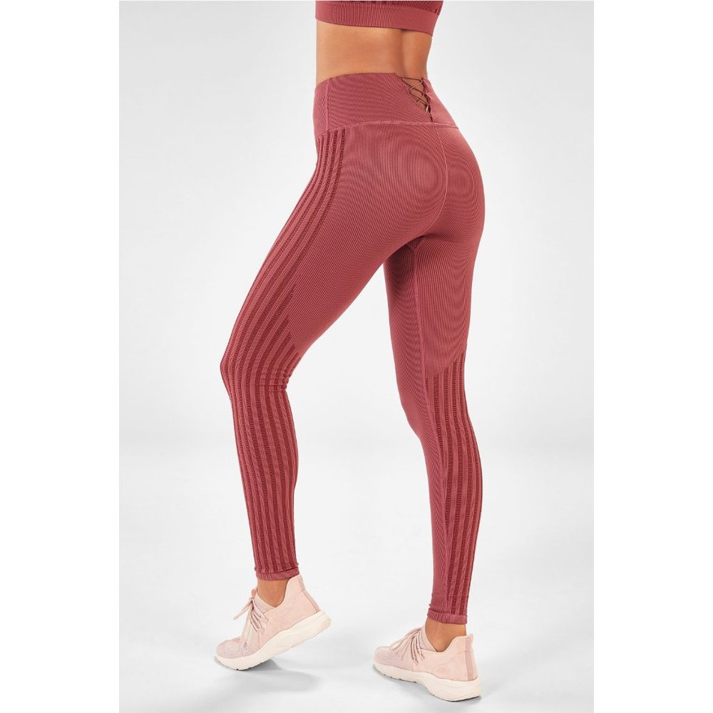 Fabletics High-Waisted Seamless Rib Legging Pink